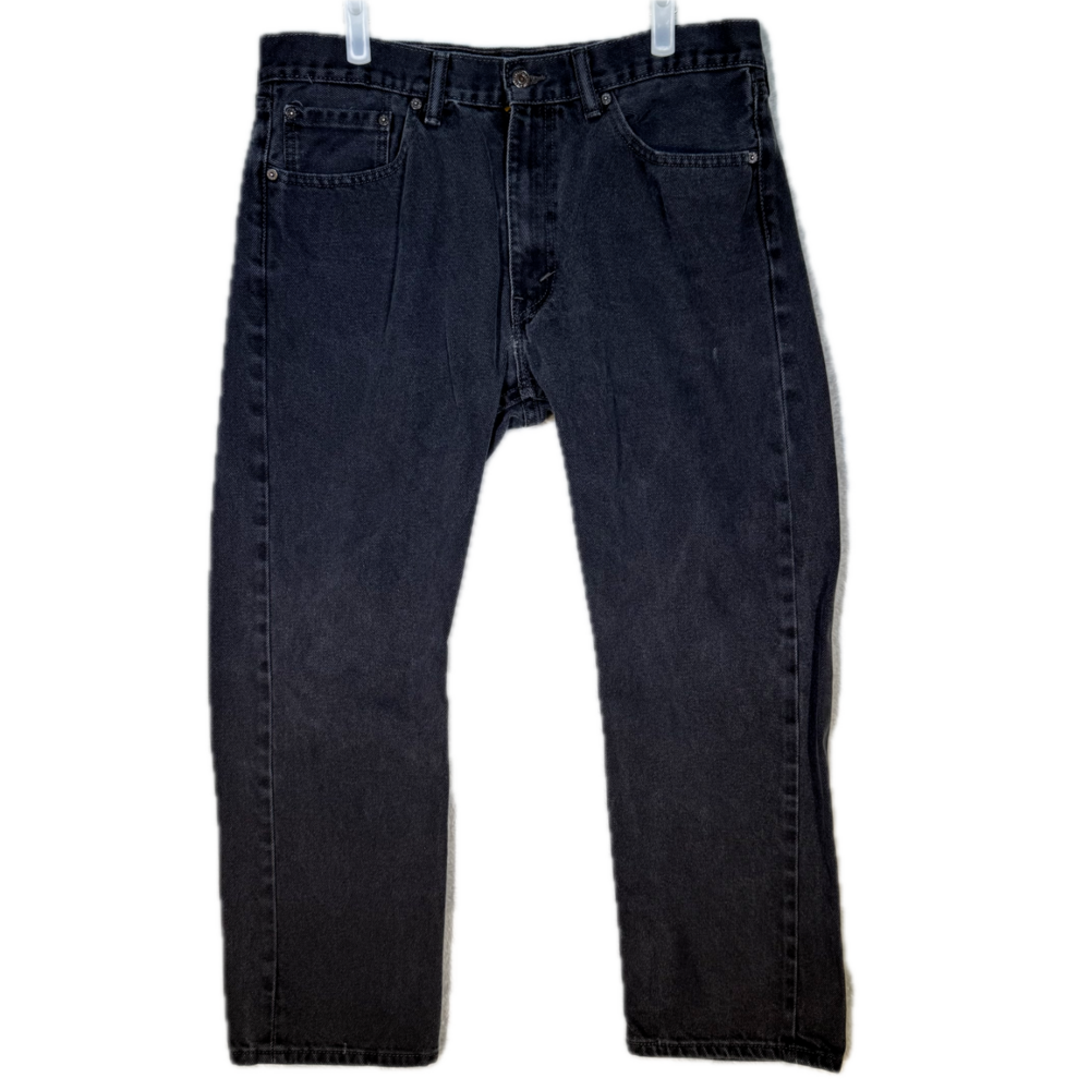 Levi's 505 Men's Jeans 36x29 Black Denim Regular Fit Straight Leg Zip Fly